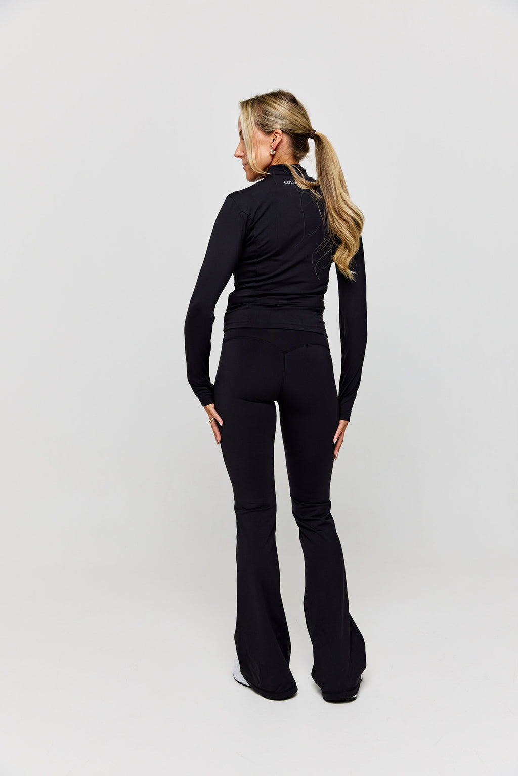 High Rise Flared Legging Black