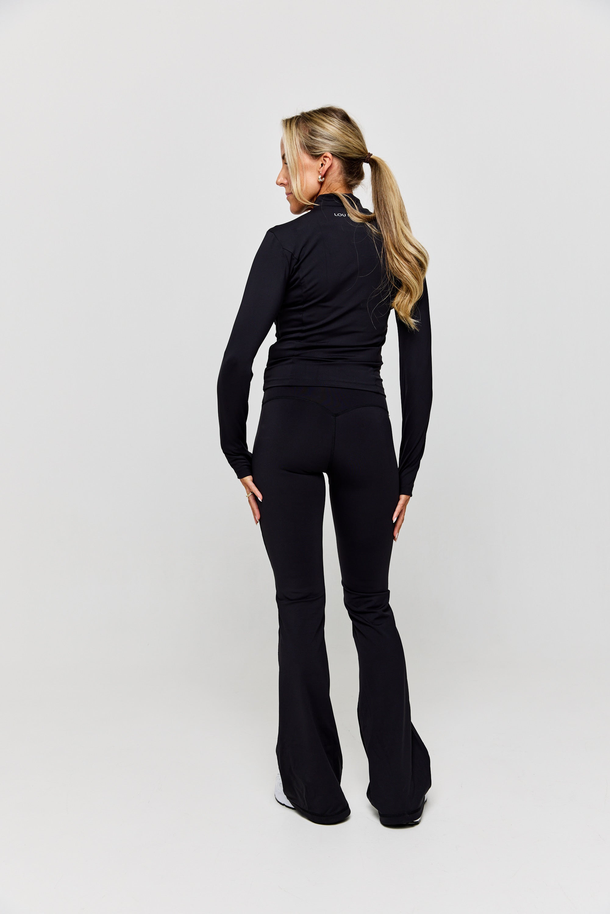 High Rise Flared Legging Black