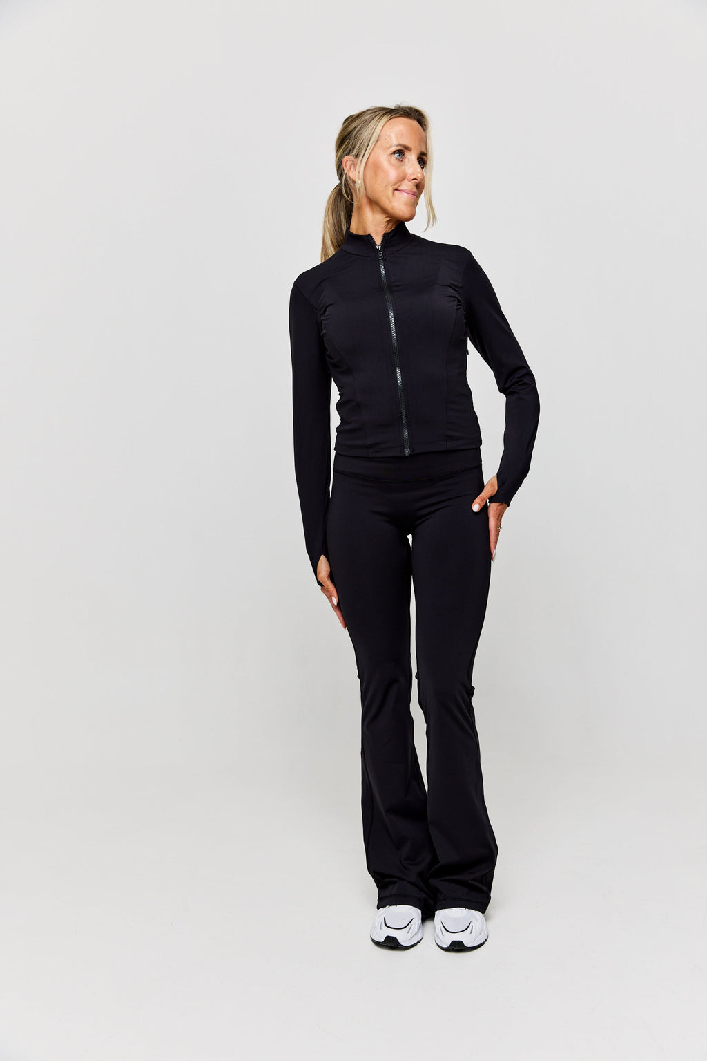 High Rise Flared Legging Black