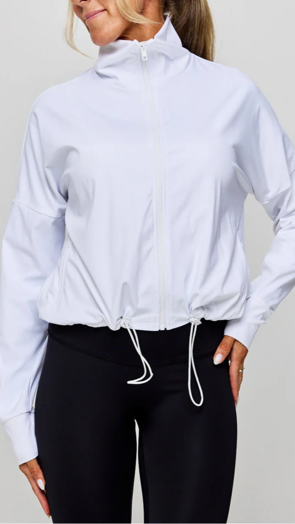 Oversized Zip Jacket White