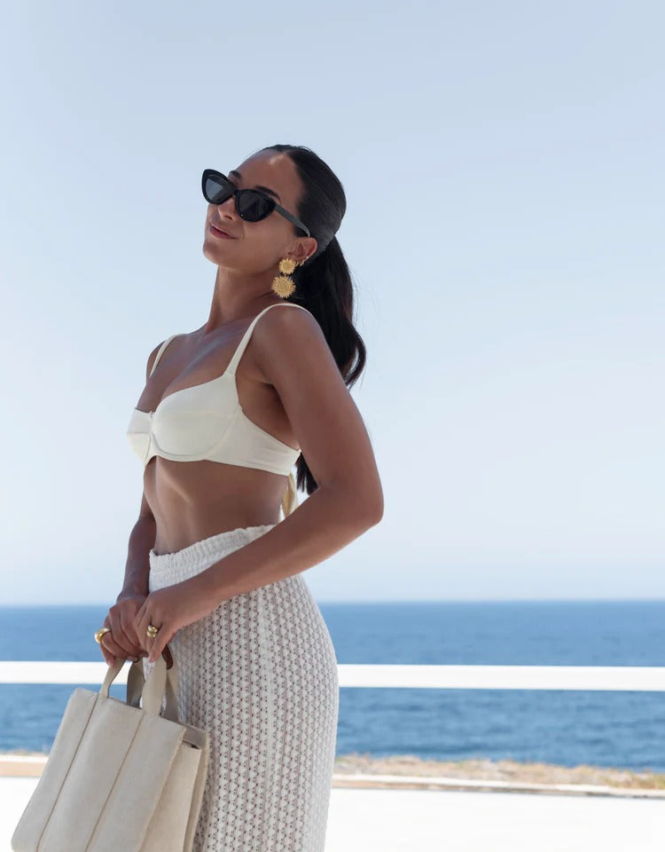 Dreieck-Bikini-Oberteil Elfenbein